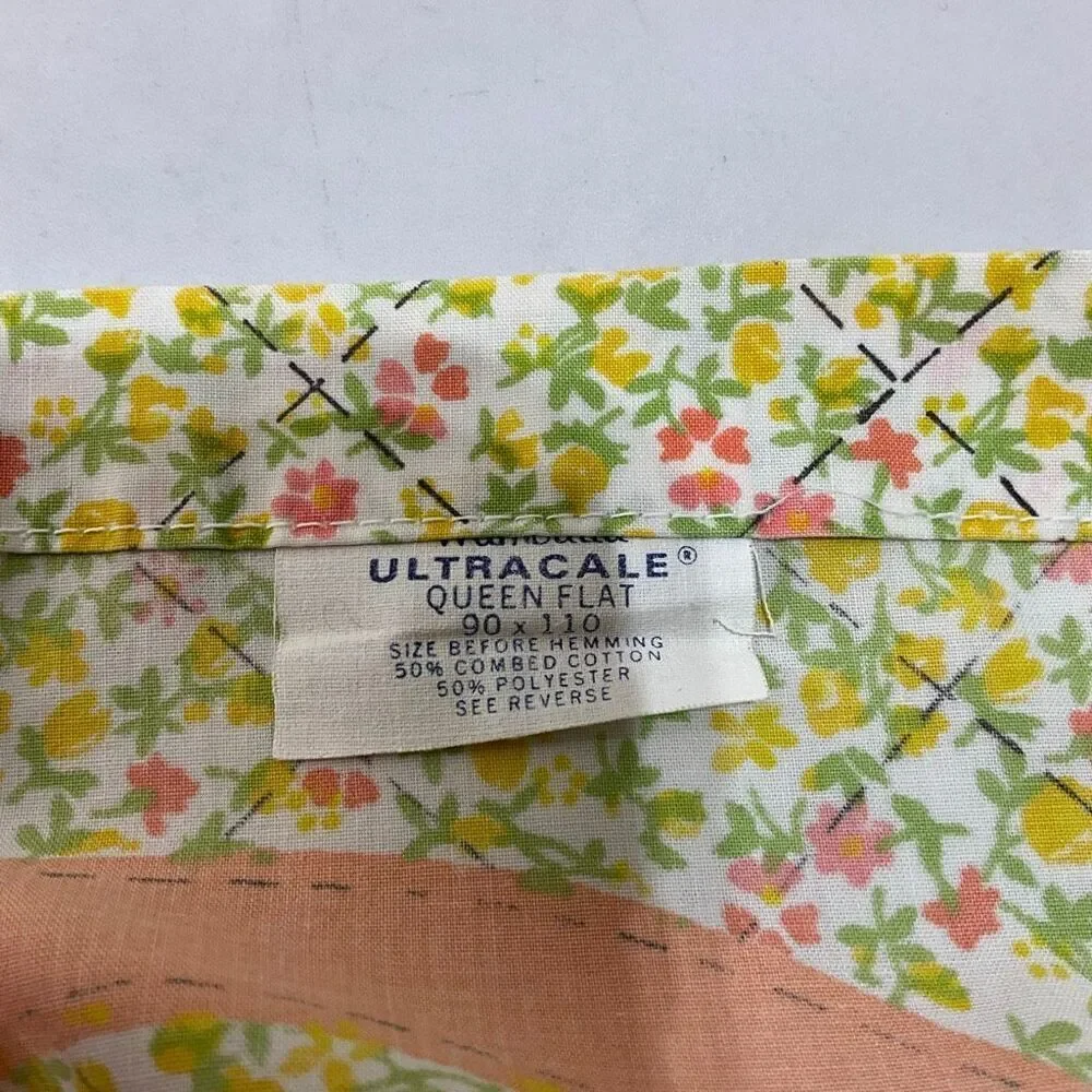 VINTAGE WAMSUTTA Queen Flat Sheet And Pillow Cases